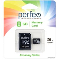 Карта памяти Perfeo microSDHC PF8GMCSH10AES 8GB (с адаптером)