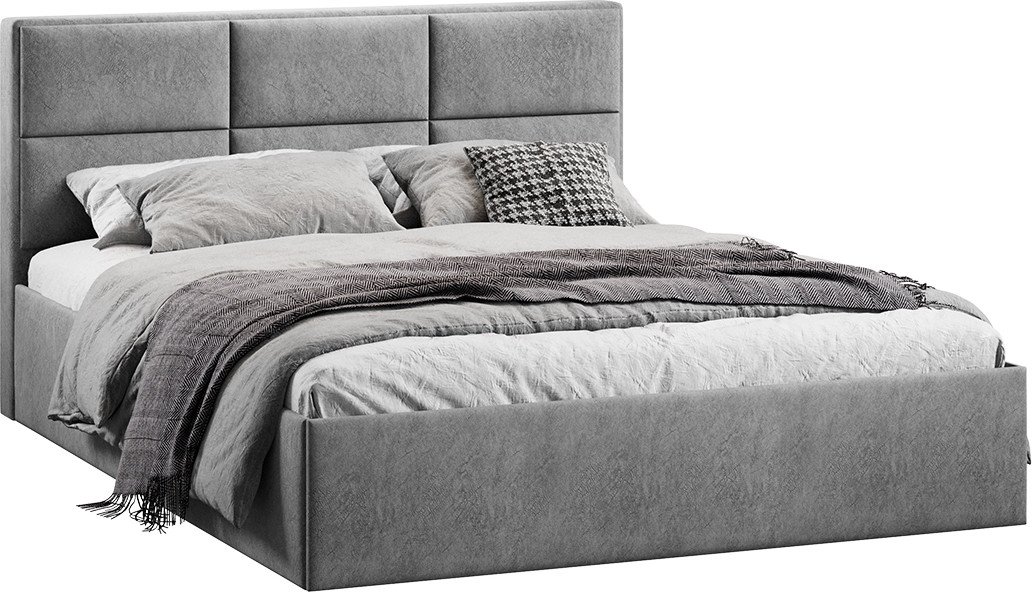 

Кровать Трия Стелла c ПМ 140x200 Тип 1 и заглушиной (микровелюр Wellmart Silver)