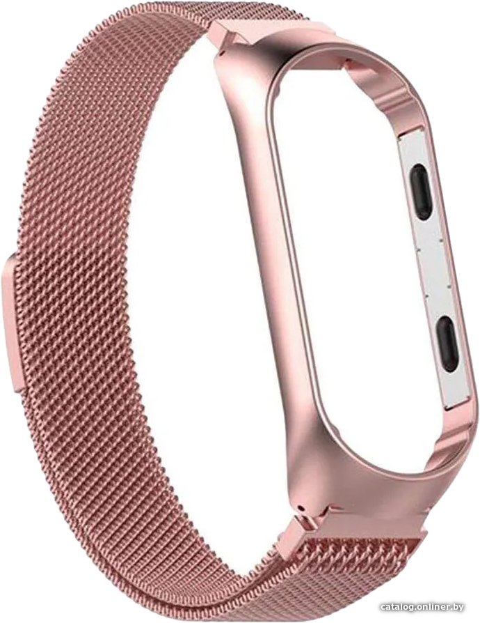 Браслет KST Миланская петля для Xiaomi Mi Band 3/4 (розовое золото)