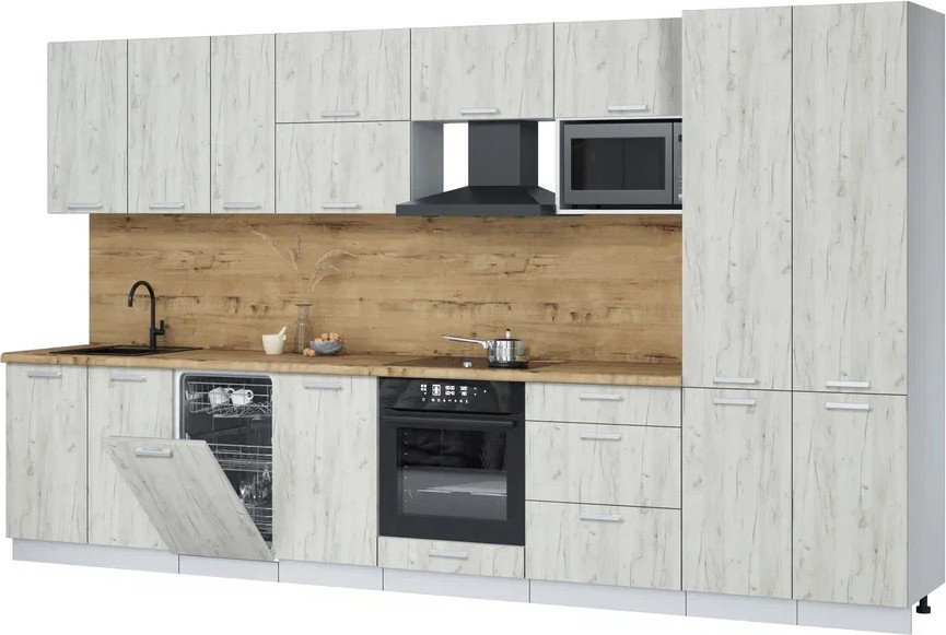 

Готовая кухня Интерлиния Мила Лайт 3.7-ПМ4 (дуб белый/дуб белый/дуб бунратти)