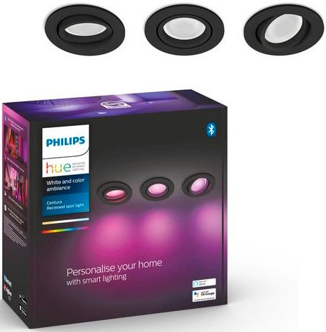 

Спот Philips Hue White and Color Ambiance Centura (3 шт, черный)