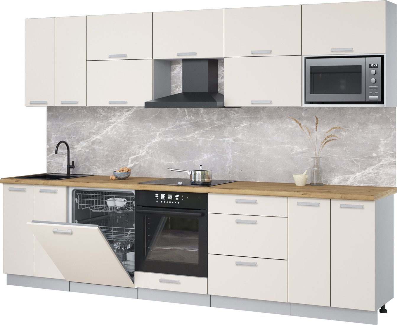 

Готовая кухня Интерлиния Мила Лайт 3.0-ПМ2 (персидский жемчуг/персидский жемчуг/дуб бунратти)