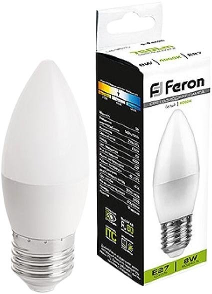 

Светодиодная лампочка Feron LB-3570 8 Вт E27 4000 K 41382