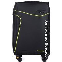 Чемодан-спиннер Solier STL1651 65 см (M, черный/зеленый)