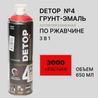 Автомобильная краска Detop по ржавчине 3 в 1 - 3000 Красная - Аэрозоль 650 мл №4
