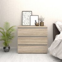 Комод Кортекс-мебель Бари 80 3ш (дуб сонома/дуб сонома/белый)