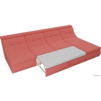 Модульный диван Лига диванов Холидей люкс 105564 (микровельвет, коралловый)