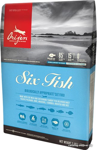 Сухой корм для кошек Orijen 6 Fish для кошек 5.4 кг