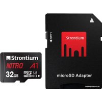 Карта памяти Strontium Nitro microSDHC SRN32GTFU1A1A 32GB (с адаптером)