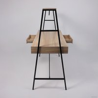 Стол AksHome Vector (светлый дуб/черный металл)