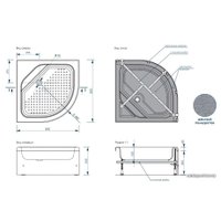 Душевой поддон Метакам Classic V 80x80 АПS_013320 (закругленный) в Гомеле