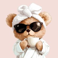 Алмазная мозаика  Феникс+ Мишка с кофе 71439