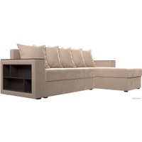 Угловой диван Лига диванов Дубай лайт правый 114151 (велюр бежевый)