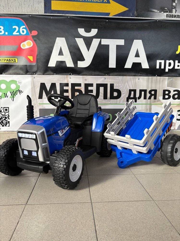 

Электротрактор Baby Driver Трактор с прицепом R111 (синий)