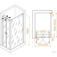 Душевой уголок RGW PA-144B (PA-104B+Z-050-2B+O-104B) 060814460-014 60x100 (черный/прозрачное стекло)