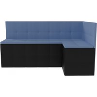 Угловой диван Sundays Home Домино (рогожка/кожзам, синий)