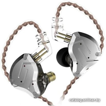 Наушники KZ Acoustics ZS10 Pro (без микрофона, серебристый/черный)