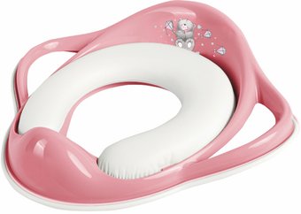 Детская накладка на унитаз Maltex Мишка 6167 (темно-розовый/белый)