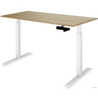 Стол для работы стоя ErgoSmart Manual Desk 1380x800x18 мм (дуб натуральный/белый)