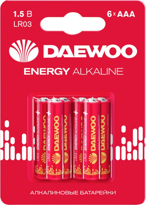 

Батарейка Daewoo Energy Alkaline LR03 BL-6 (6 шт)