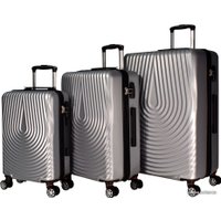 Чемодан-спиннер Mironpan 88076 65 см (серебристый)