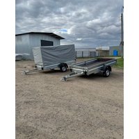 Одноосный прицеп AvtoS A28Р1B (2800x1500x300, R16, ресс. AL-KO, тент 1200мм Аэро)