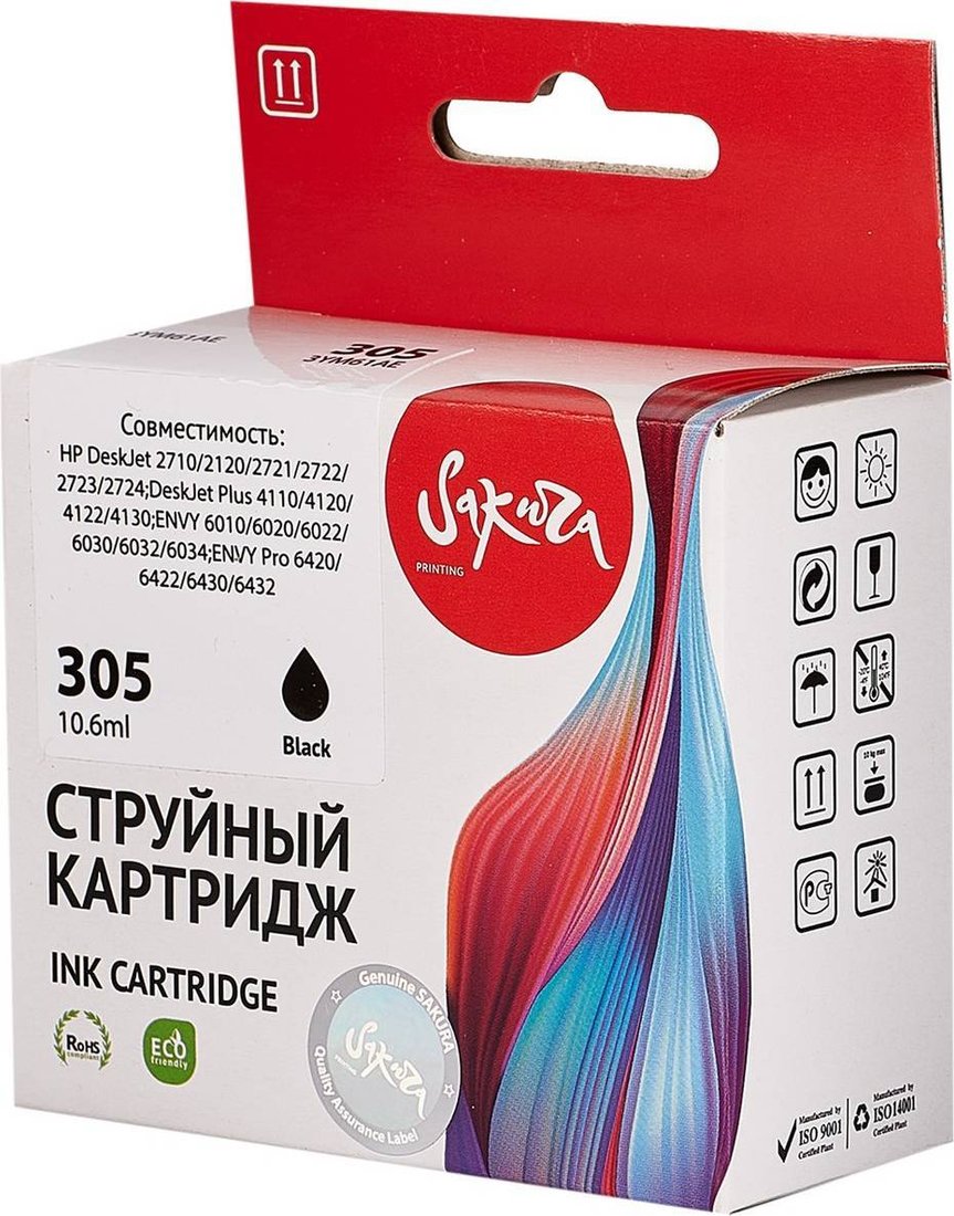 

Картридж Sakura Printing SI3YM61AE (аналог HP 305 Black)