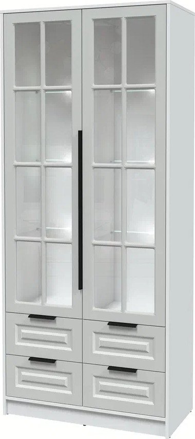 

Шкаф-витрина Интерлиния Концепт КТ-ШВ2 с подсветкой Деко (белый платинум/грей)