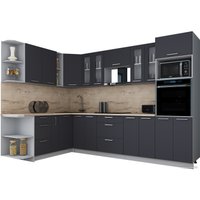 Готовая кухня Интерлиния Мила Gloss 1.88x3.0 левая (графит софт/графит софт/травертин серый) в Могилеве