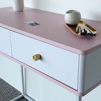 Туалетный столик без зеркала Shtabe Royal 5311 эко (зефир/белый/р.золото)
