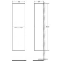  BelBagno Шкаф-пенал Fly-Marino-1500-2A-SC-BO-P-L (левый, bianco opaco)
