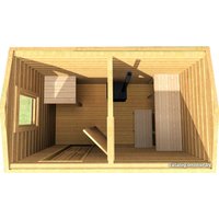 Русская баня ДревЭкоСтрой Готовая баня 3x2.4 м