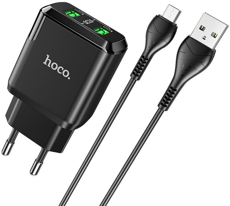 

Сетевое зарядное Hoco N6 microUSB (черный)