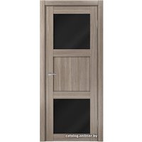 Межкомнатная дверь MDF-Techno Dominika 805 80x200 (дуб дымчатый, стекло лакобель черный)