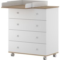 Детский комод Incanto Nova 800/4 с органайзером (белый/дуб)