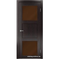 Межкомнатная дверь MDF-Techno Dominika 805 50x200 (орех темный, стекло лакобель коричневый)