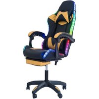 Игровое (геймерское) кресло AR GAMING AR 005 (с LED подсветкой, черный/желтый)