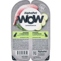 Консервированный корм для собак AlphaPet Wow Кролик и кабачок 15х100 г