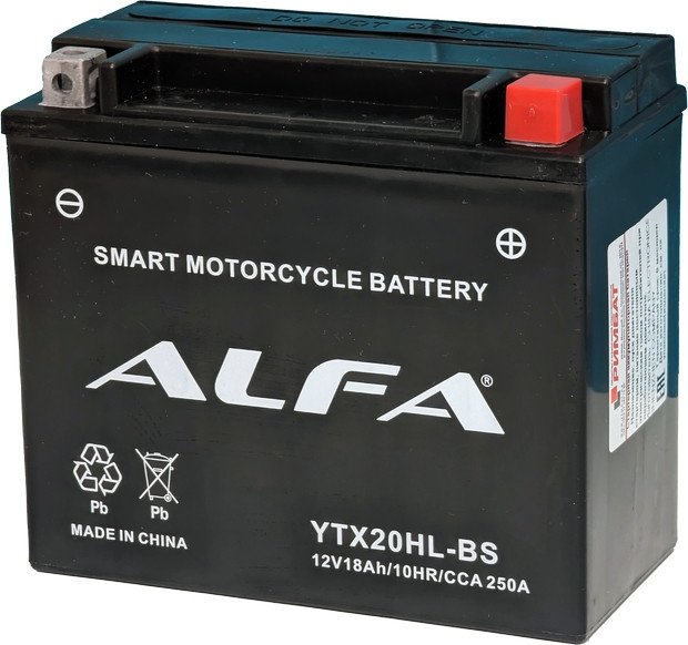 

Мотоциклетный аккумулятор ALFA YTX20HL-BS (18 А·ч)