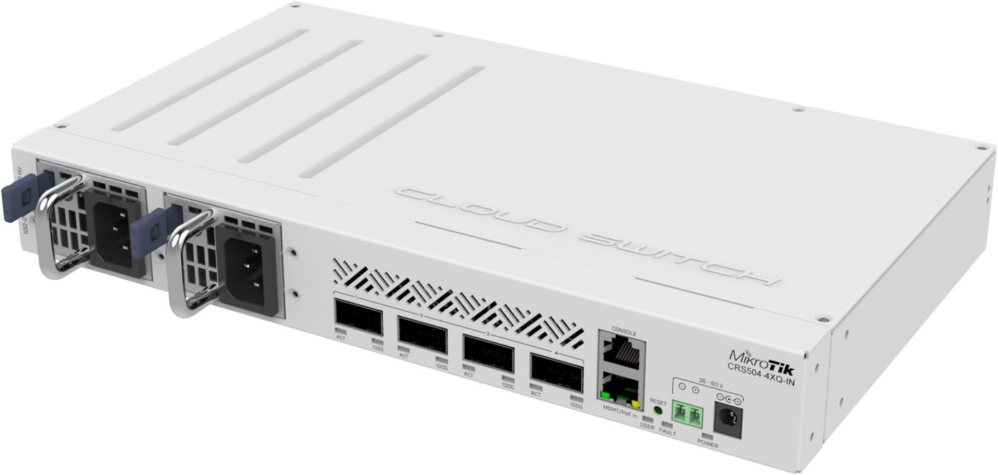 

Управляемый коммутатор 2-го уровня Mikrotik CRS504-4XQ-IN