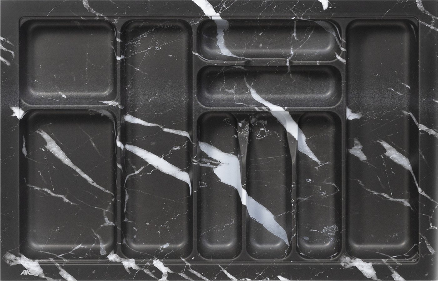 Лоток для столовых приборов AKS 800 Marble 735x485 (черно-серый мрамор)