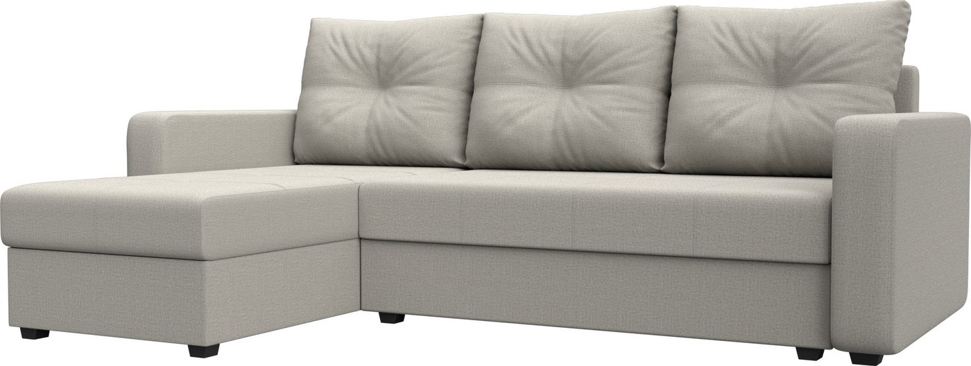 Угловой диван Лига диванов Ливерпуль Лайт левый 125985L (рогожка амур бежевый)