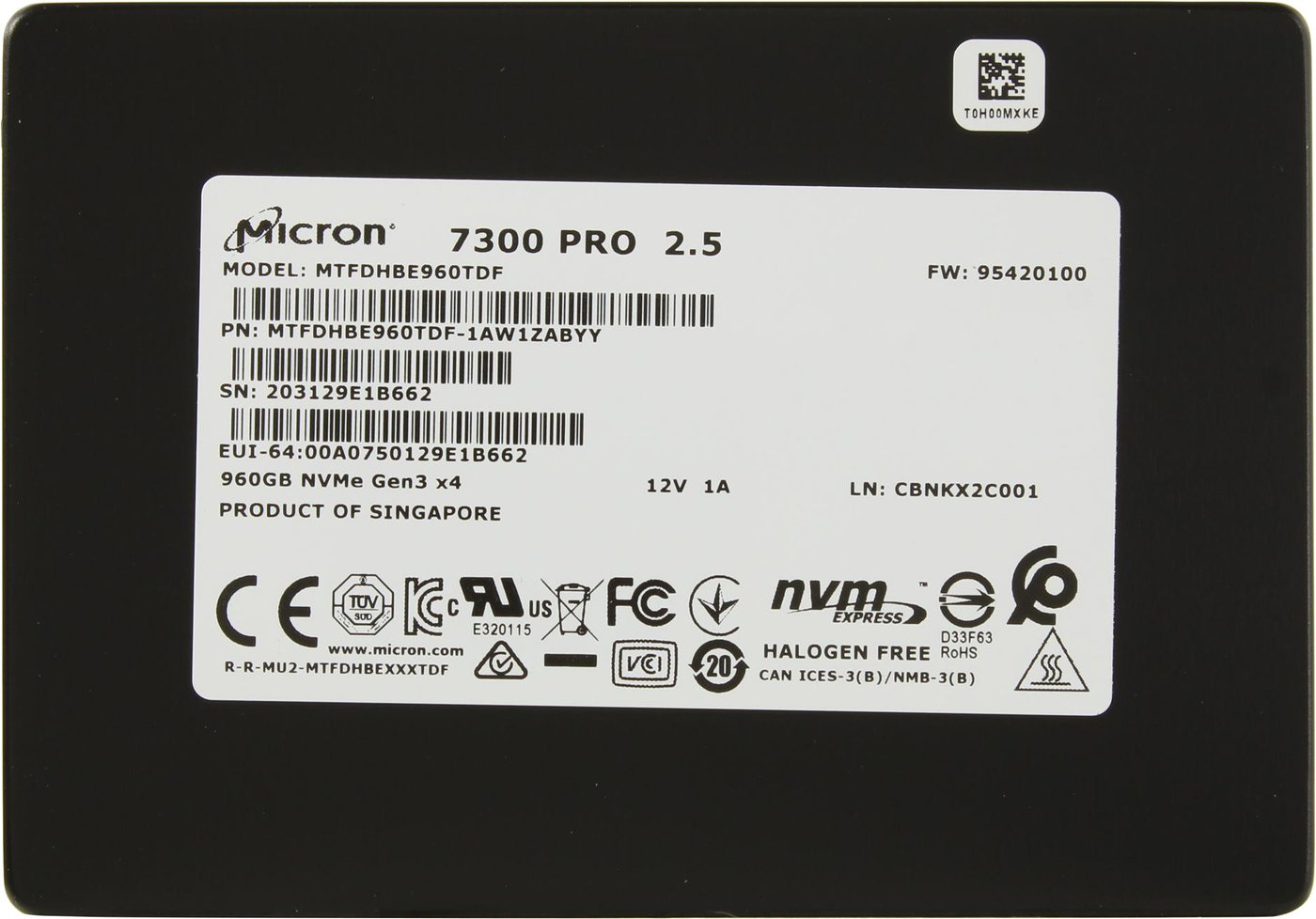 

SSD Micron 7300 Pro 1.92TB MTFDHBE1T9TDF-1AW1ZABYY