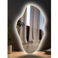 Зеркало с подсветкой  eMZe 45x77 LED.UV.NF.45.77.AUR.4K (золото с УФ-окантовкой и подсветкой)