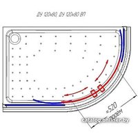 Душевой уголок Radomir 120x80 L 1-03-1-1-0-0090 (прозрачное стекло) в Могилеве