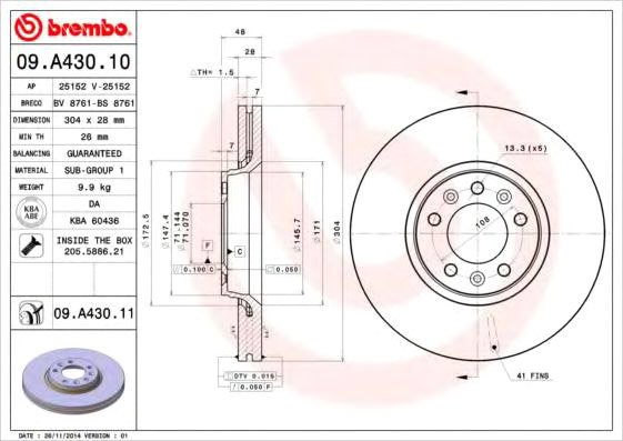 

Brembo 09A43010