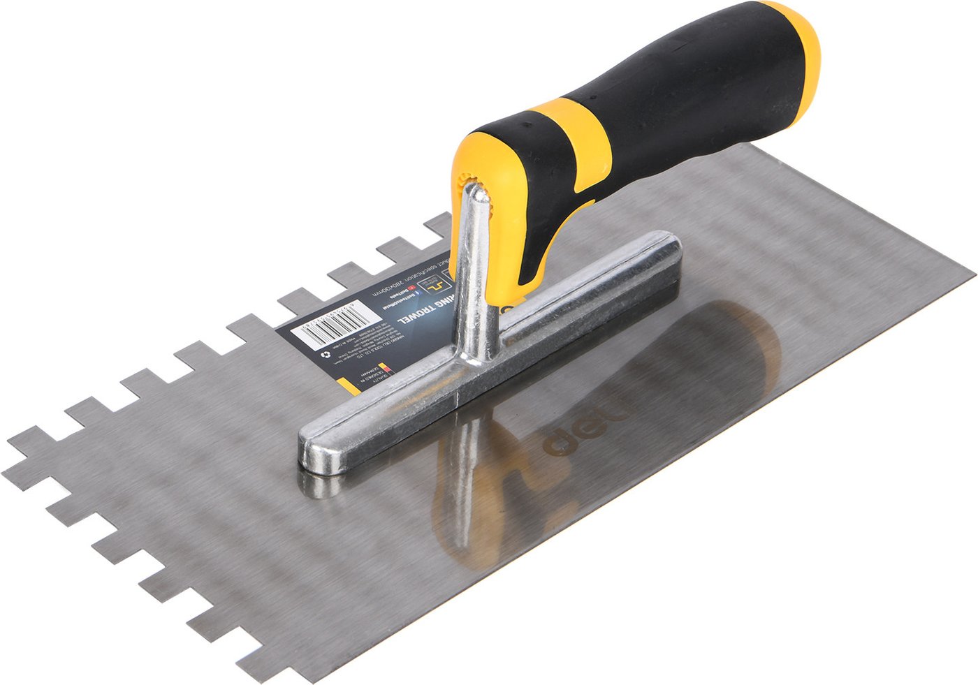 

Гладилка Deli YS EDL509312 нержавеющая (280x130мм, зуб 10x10мм, желтый/черный)