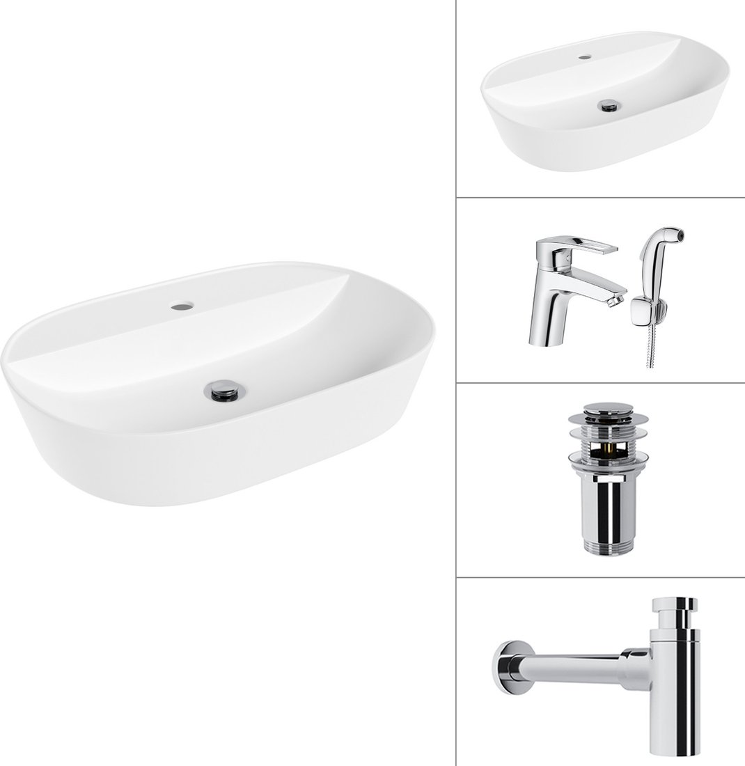 Умывальник Lauter 21460-60 + Spray 21CK308C + сифон 21635CH +донный клапан 21190CH (хром)