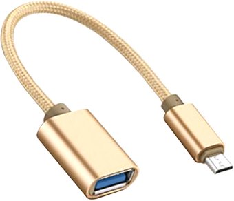 Адаптер Atom USB Type-C 3.1 - USB А 2.0 OTG (0.15 м, золотой)