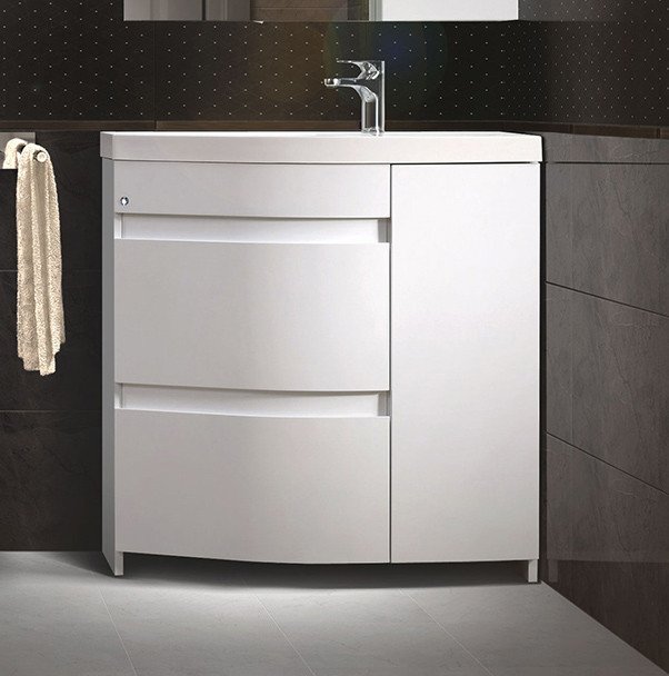 

Belux Тумба под умывальник Токио Н 80-02 (1, белый глянцевый,левый)